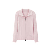 Women's Cable-Knit Collared Two-Way Zip Cardigan